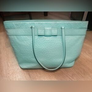 ✨🩵 Gorgeous Kate Spade Tiffany Blue Darcy Valencia Road Ostrich Leather Tote  ✨🩵